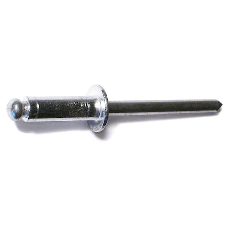 Midwest Fastener Blind Rivet, Dome Head, 3/16 in Dia., 19/32 in L, Aluminum Body, 25 PK 36275